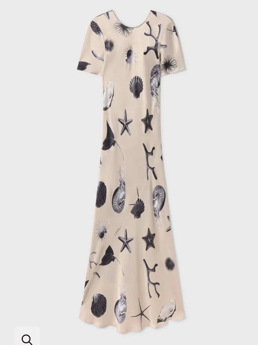 Seashell Print Maxi Dress - Beige
